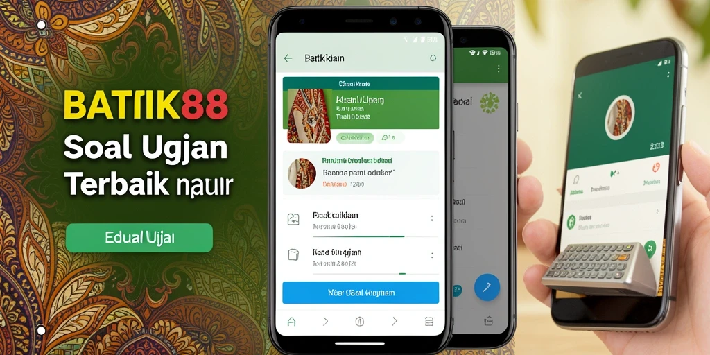 Tampilan antarmuka pengguna aplikasi Soal Ujian BATIK88 yang intuitif.