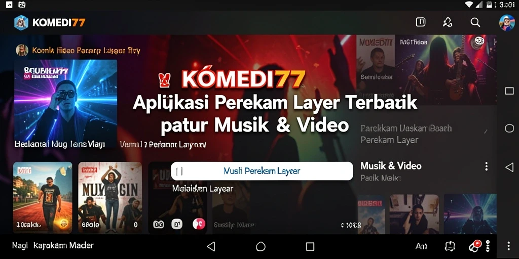 Tampilan antarmuka KOMEDI77 yang intuitif untuk perekaman layar.