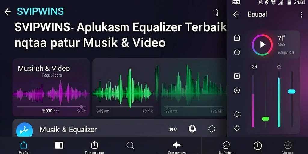 Antarmuka intuitif SVIPWINS dengan fitur Equalizer yang menarik.