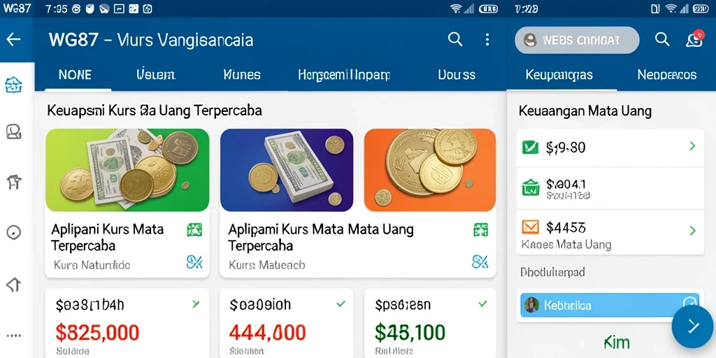 Tampilan antarmuka aplikasi Kurs Mata Uang WG87 yang informatif.